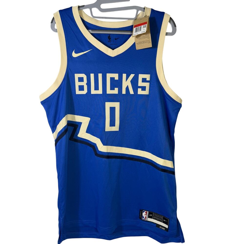 Nike Milwaukee Bucks Damian Lillard #0 City Edition Swingman Jersey Men's L NWT